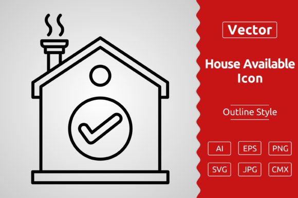 Download Vector House Available Outline Icon - Icon Collection