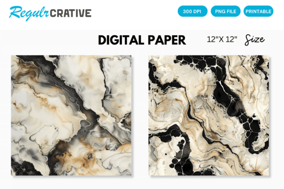Download Ivory &amp; Black Alcohol Ink Digital Paper - Premium Resources