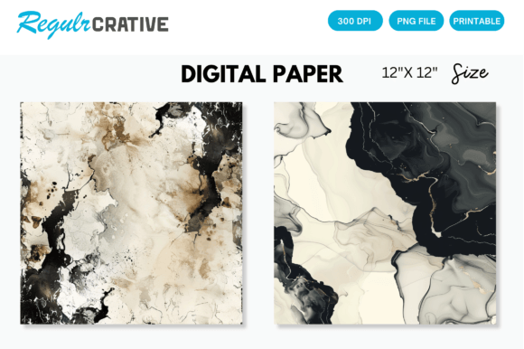 Download Ivory &amp; Black Alcohol Ink Digital Paper - Premium Resources