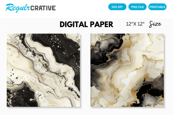 Download Ivory &amp; Black Alcohol Ink Digital Paper - Premium Resources
