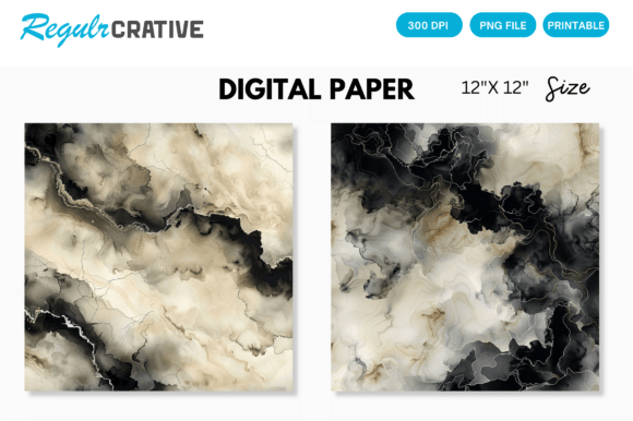 Download Ivory &amp; Black Alcohol Ink Digital Paper - Premium Resources