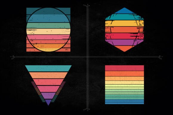 Download Vintage Sunset Graphic Shapes SVG Design - Graphic Collection