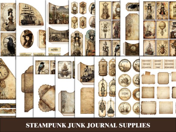 Download Steampunk Junk Journal Grungy Ephemera - Grungy Collection