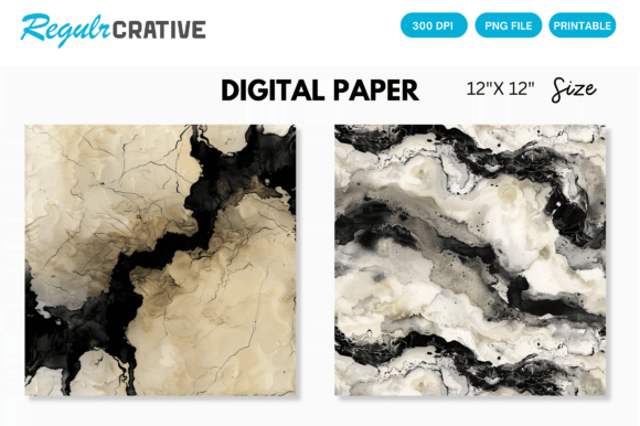 Download Ivory &amp; Black Alcohol Ink Digital Paper - Premium Resources