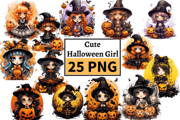 Download Halloween Girl Graphics, Cute Halloween - Graphic Collection